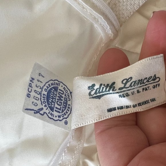 Vintage Edith Lances Minimizing Hand Sewn Bra In Cream Nude - Picture 13 of 13